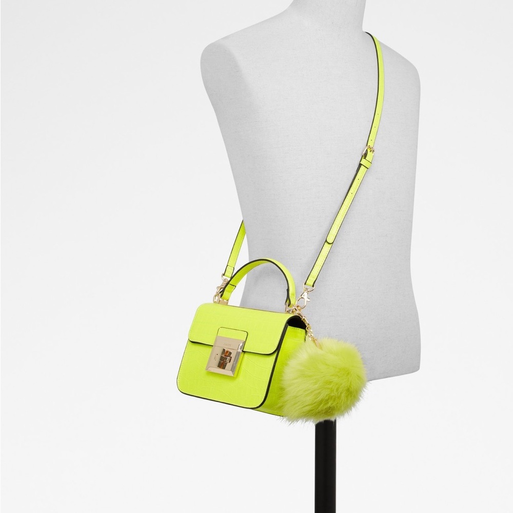 Aldo Chiadda Bright Yellow Women's Top Handle Handbag - Picture 3 of 11